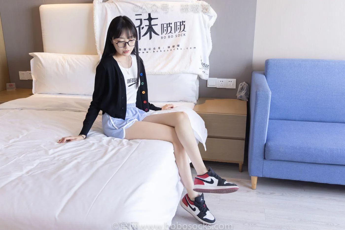 [BoBoSocks袜啵啵]NO.081 稚予- AJ、浅黄色短棉袜、浅蓝色短棉袜、裸足（花絮版） [145P]插图6